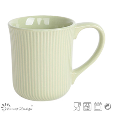 Tasse de café de grès en céramique de relief de 12oz